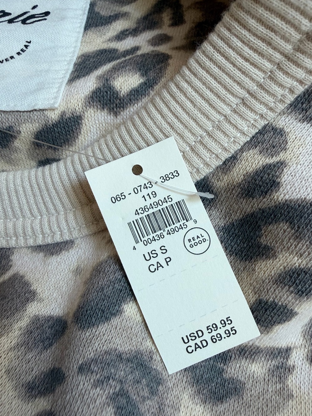 NWT Aerie Go-To Sweatshirt Neutral Leopard Print Oversized Size Small - Picture 12 of 16